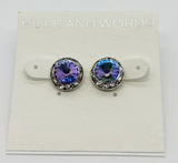 Austrian Crystal Purple Rainbow Post earring