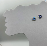 Austrian Crystal Purple Rainbow Post earring