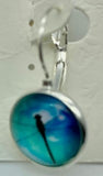 Dragonfly blue lever back earring