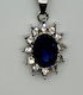 Sapphire Lady Diana necklace and earring set