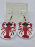 Lobster with sunglasses wire earring