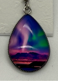 Northern Lights Rainbow oval wire earring