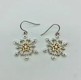 Snowflake Crystal Two-tone wire earrings