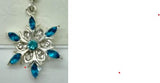 Snowflake Wire Earring Blue Crystals