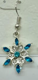 Snowflake Wire Earring Blue Crystals