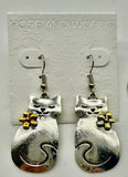Cat with flower wire earring AE1102853216