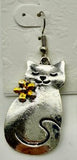Cat with flower wire earring AE1102853216