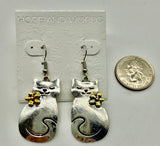 Cat with flower wire earring AE1102853216