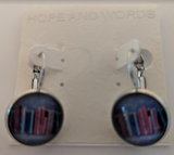 Books colorful lever-back earrings