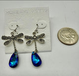 Dragonfly wire blue stone earring AEFUTZ