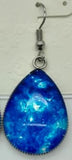 Galaxy Tear drop wire Earrings Glass Cabochon