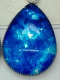 Galaxy Tear drop wire Earrings Glass Cabochon