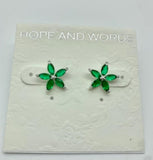 Crystal Green post earrings