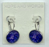 Lavender Lever Back Flower Earrings