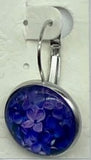 Lavender Lever Back Flower Earrings