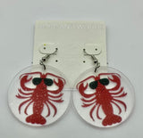 Lobster with sunglasses wire earring