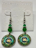Mandala vintage green wire earring AEsuteyi3