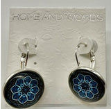 Mandala vintage blue lever back earring AESULTEYI 2