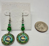 Mandala vintage green wire earring AEsuteyi3