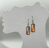 Matisse orange rectangle earring