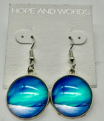Northern Lights round wire earrings