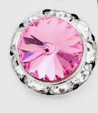 Austrian Crystal Round Stud Earring Rose #25