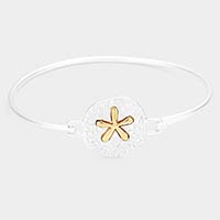 Sand dollar Mat Silver Bracelet