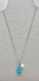 Sea glass Aqua wave necklace