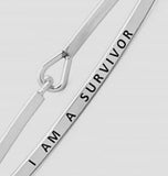 I Am A Survivor Thin Metal Hook Bracelet