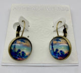Van Gogh landscape lever back earring