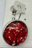 Van Gogh red almond lever back earring