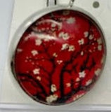 Van Gogh red almond lever back earring
