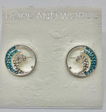 Wave Pave Stone Post Earrings.