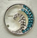 Wave Pave Stone Post Earrings.