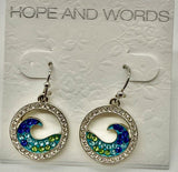 Wave with rhinestone wire earring LA 5046