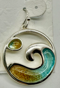 Wave with Sand wire earring