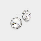 Austrian Crystal Round Stud Earring Clear #01