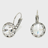 Austrian Crystal Round Drop Earring Clear-Lever Back, French Back #1