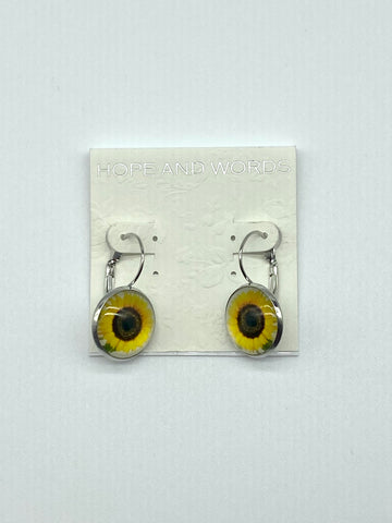 Sunflower Lever Back Earrings