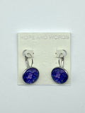 Lavender Lever Back Flower Earrings