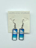 BEACH with white Cloud Wire Earrings AE200