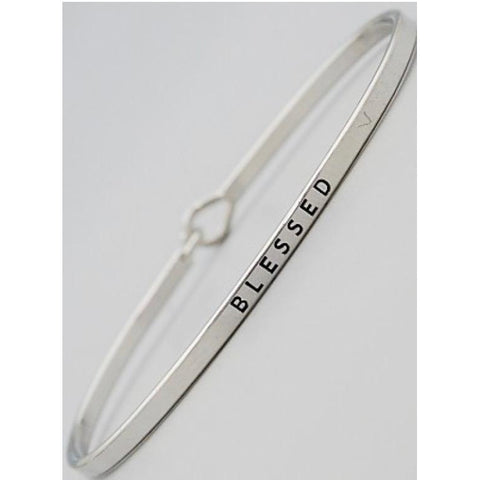Blessed Thin Metal Hook Bracelet
