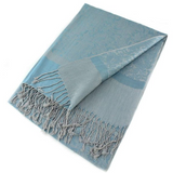 Pashmina Paisley Scarf Shawl Sky Blue #090