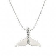 Whale Tail 8 Stone Silver Necklace